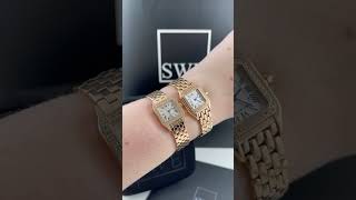 Cartier Santos Demoiselle and Panthere Small Rose Gold Diamond Watches Wrist Roll  SwissWatchExpo [upl. by Walden]