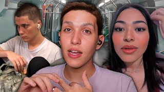 Tiktoker filma rapaz comprometido no metrô [upl. by Hgiellek723]