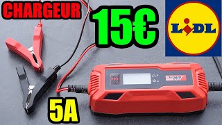 chargeur de batterie LIDL voiture moto 5A ULGD 50 A1 avec maintien de charge CAR BATTERY CHARGER [upl. by Lati]