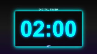 2 Minute Neon Digital Timer  Bright Countdown for Focus Study Workouts and Productivity [upl. by Marline]