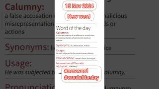 New wordword of the day newwordcalumny [upl. by Anitap]