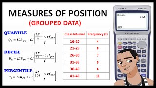 QUARTILE DECILE AND PERCENTILE GROUPED DATA  MEASURES OF POSITION [upl. by Karalee398]