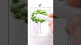 Draw Trees art drawing shorts tree howtodraw easydraw [upl. by Vookles]