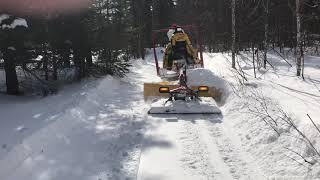 Snowmobile trails grooming [upl. by Nnairek]