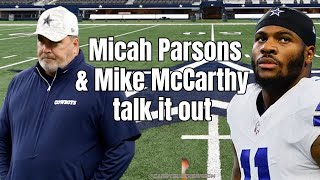 Micah Parsons amp Mike McCarthy work it out [upl. by Ernestus788]