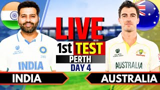 India vs Australia 1st Test Day 4  IND vs AUS Live Match Today  Live Cricket Match Today [upl. by Walt]