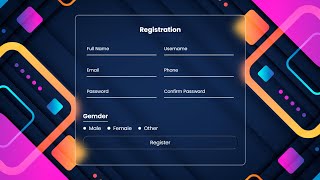 Registration Form Using HTML CSS [upl. by Torrey888]