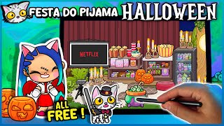 🎃 Como DECORAR uma FESTA DO PIJAMA de HALLOWEEN com TUDO GRÁTIS no Avatar World 👻✨ [upl. by Roxine]