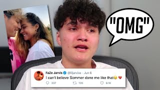 FaZe Jarvis Reacts To Sommer Ray and Tayler Holder Dating He Cried [upl. by Amador]