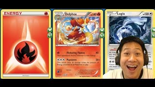 Budget Lugia Delphox Deck 1 Hit KO DMG Scaling Upgraded Sky Guardian Theme Deck [upl. by Siderf244]