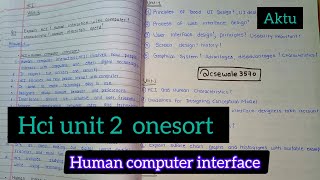 HCI unit 2 aktu onesort।। cse walehuman computer interface important questions [upl. by Padraig]