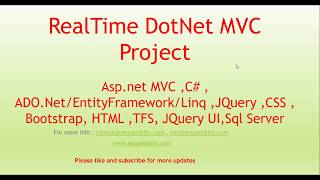 RealTime DotNet MVC Project Introduction Part1 [upl. by Monney950]