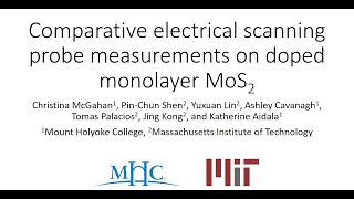 APS March Meeting 2020  Christina McGahan  Comparative KPFM measurements on doped monolayer MoS2 [upl. by Heyward]