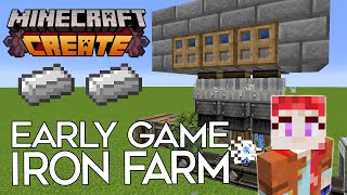 Minecraft Create Mod 1201 Automatic IRON FARM Very Easy and Early Game [upl. by Eizeerb]