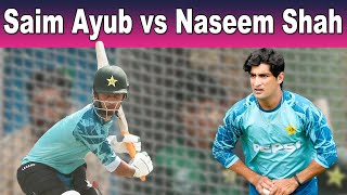 Naseem Shah Bowling to Saim Ayub during Shaheen Practice Session in Islamabad [upl. by Javier]