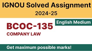 IGNOU BCOC 135 Solved Assignment 202425 PDF Download  English Medium [upl. by Armilda]