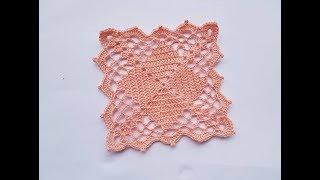 Tutorial mattonella con rombi alluncinetto  crochet square with rhombs [upl. by Pruter]