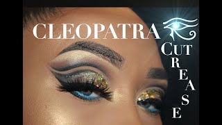 COMMENT FAIRE UN MAQUILLAGE CLEOPATRE  CLEOPATRA CUT CREASE TUTORIAL 1  𓂀 BEST HALLOWEEN MAKE UP [upl. by Artsa443]