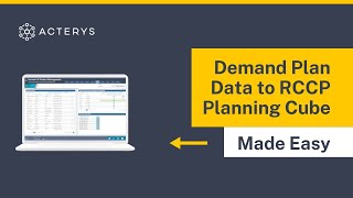 Transitioning Demand Plan Data to RCCP Planning Cube Made Easy [upl. by Enyalb]