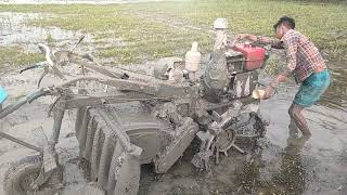 Ploughing the paddy field on tractor the village farming tractor 2024 [upl. by Buskus9]