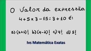 EXPRESSÃO NUMÉRICA  FATORIAL QUESTÃO DE CONCURSOS Ivs Matemática Exatas [upl. by Enyaw673]