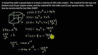 Optimization  Minimize Cost Of A Box [upl. by Canica407]