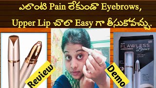 Flawless Eyebrow Upper lip Trimmer Review amp Demo in Telugu flawless umatrendyworld telugu [upl. by Urban]