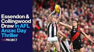 Essendon amp Collingwood Draw In AFL Anzac Day Thriller [upl. by Ethan836]