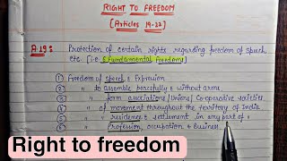 Right to freedom Articles 1922  Handwritten Notes  Lec14  Indian Polity  An Aspirant [upl. by Zicarelli]