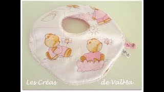 Bavoir fleur 03 mois pour bébé  Tuto couture ValMa Créas [upl. by Vale]