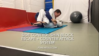 Side Control Escapes  Shin Block  Counter Attack System [upl. by Yras292]