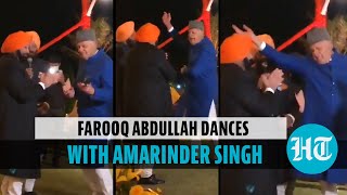 Watch Farooq Abdullah shakes a leg with Capt Amarinder Singh at wedding [upl. by Assilla]