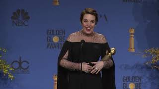 Olivia Colman  Golden Globes  Full Backstage Interview [upl. by Ylrebmyk]