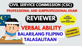 CSC PROF AND SUBPROF REVIEWER VERBAL ABILITY Balarilang Filipino and Talasalitaan [upl. by Brawner165]