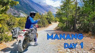 Mountain Road to Manang  Day  1 of Motorcycle Adventure Travel in Nepal [upl. by Germaun111]