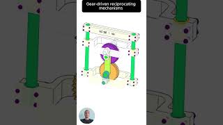 Geardriven reciprocating mechanisms shorts engineering mechanical working solidworks [upl. by Lrac]