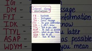 Internet abbreviations abbreviation acronym english fullform learnandrock spokenenglish [upl. by Egiaf]