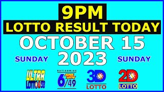 9pm Lotto Result Today October 15 2023 Sunday [upl. by Jahn713]