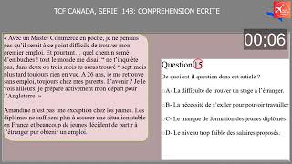 Test d entraînement au TCF Canada Compréhension Écrite Série 14818 [upl. by Anerrol]