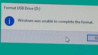 Windows is unable to complete format RESOLVED [upl. by Eittak824]