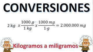 CONVERSIONES DE KILOGRAMOS A MILIGRAMOS kg a mg [upl. by Letsyrc]