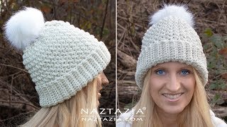 HOW to CROCHET an EASY WINTER HAT  Simple Textured Beanie by Naztazia [upl. by Hutner]