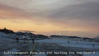 Wideroe Dash 8 landing at Sandnessjøen [upl. by Nortal]