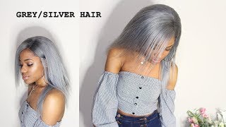 HOW TO DYE HAIR GREYSILVER FROM 613 NO BLEACH DETAILED TUTORIAL [upl. by Ecnerewal]