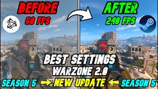 BEST PC Settings for Warzone 2 SEASON 5 Optimize FPS amp Visibility [upl. by Docia]