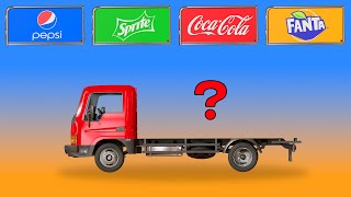 CORRECTLY GUESS THE RIGHT DRINK TRUCK CAR  Coca Cola Pepsi Popular Sodas  MENEBAK GAMBAR MINUM [upl. by Yartnod681]