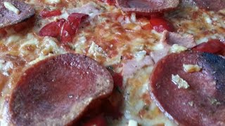 Frozen Pizza With Ham Salami Chili and Cheese filled Crust [upl. by Adieren700]