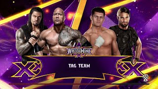 WWE 2K15  The Rock amp Roman Reigns VS Cody Rhodes amp Seth Rollins Tag Team Match wrestlemania [upl. by Oremor126]