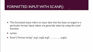 Formatted input and output in C [upl. by Nikkie268]