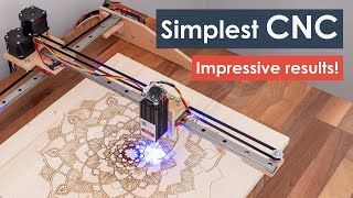 How I built the Simplest CNC Machine with minimum parts possible  DIY Laser Engraver [upl. by Cesya]